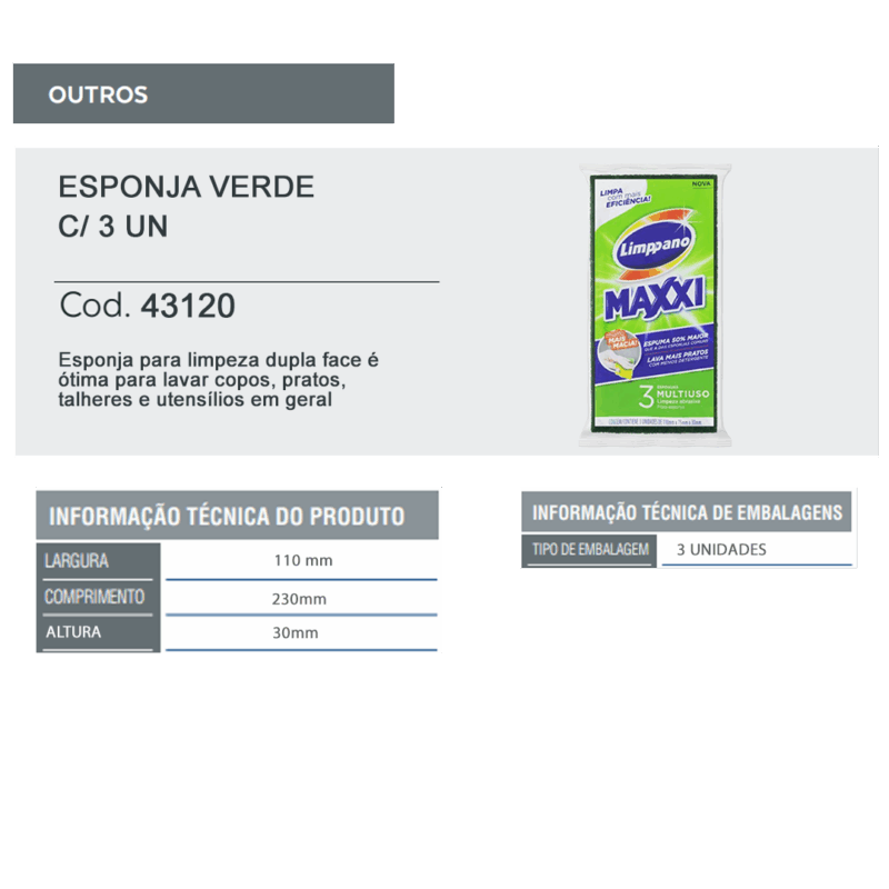 Esponja Verde C/ 3 Un - Image 3