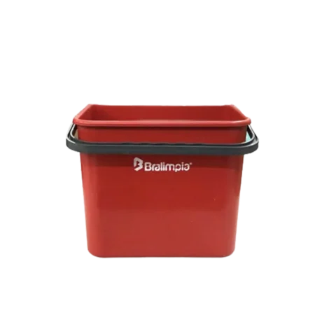 Balde 4L com alça vermelho - Bralimpia