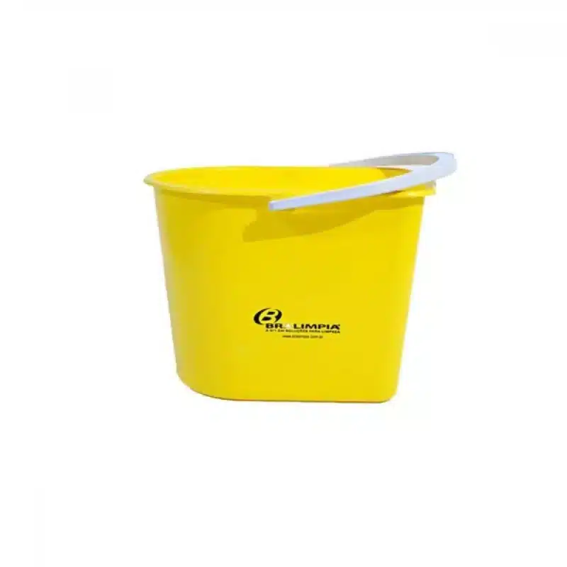 Balde Mopinho Amarelo com Alça 12L -Bralimpia