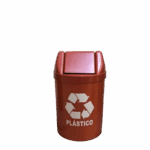 CE24VM - Cesto 14L vermelho com tampa basculante e logo - Bralimpia
