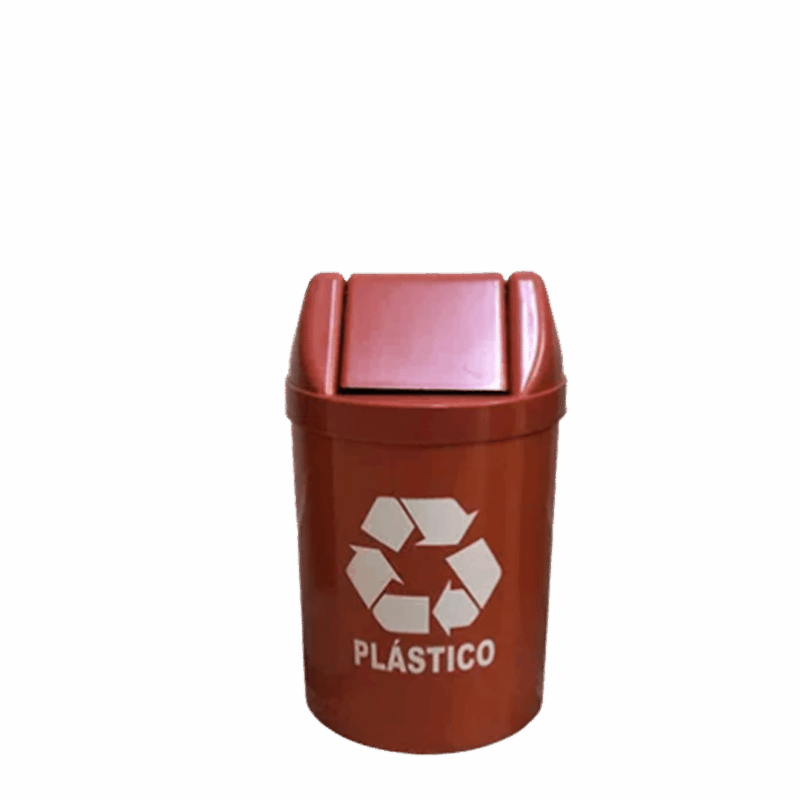 CE24VM - Cesto 14L vermelho com tampa basculante e logo - Bralimpia