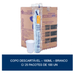 Copo Descartável - 180ml - Branco - c/ 25 pacotes de 100 un - Image 2