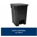 CP15PR - Cesto com pedal 15L preto - Bralimpia - Image 2