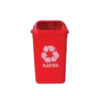 Coletor 50L vermelho c/ suporte plastico com adesivo - Bralimpia