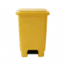 Coletor com pedal com rodas 100L amarelo - Bralimpia