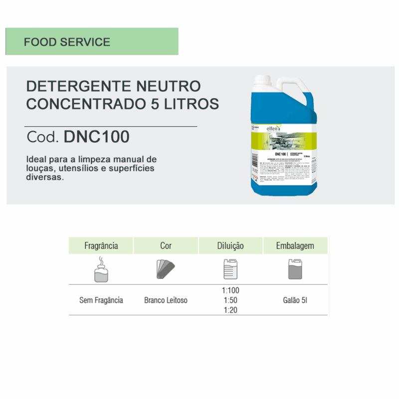 DNC100 - Detergente Neutro Concentrado 5 Litros - até 1:100 - Image 2
