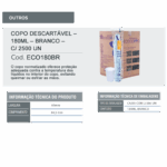 Copo Descartável - 180ml - Branco - c/ 25 pacotes de 100 un - Image 3
