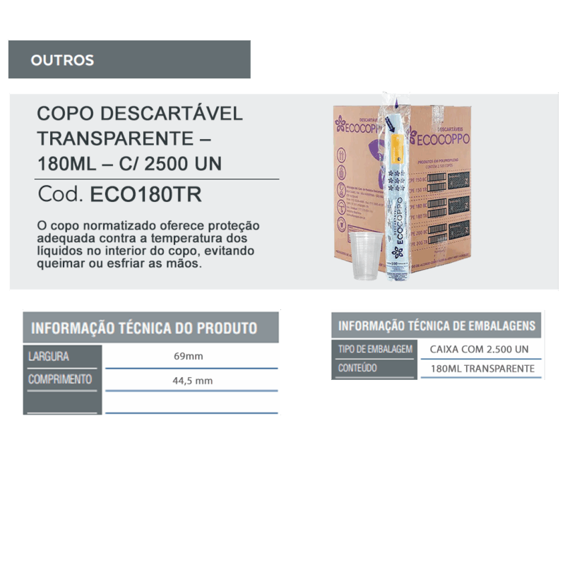 Copo Descartável Transparente - 180ml - c/ 25 pacotes de 100 un - Image 3