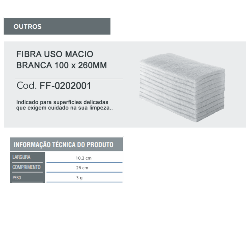 Fibra Uso Geral Macia Branca 100 x 260mm - Unidade - SuperPro - Image 2
