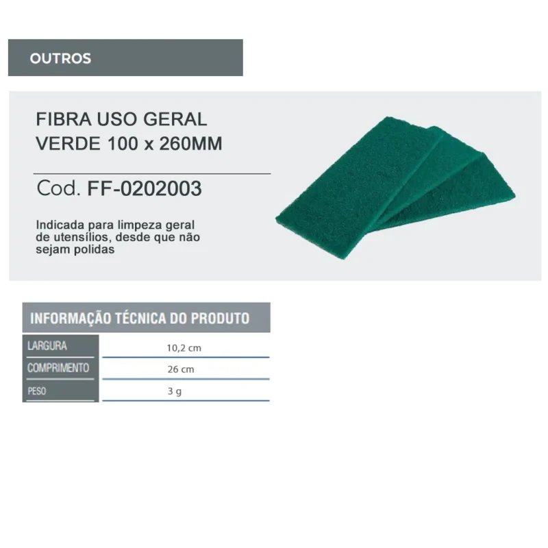 Fibra Uso Geral Verde 100 x 260mm - Unidade - SuperPro - Image 2