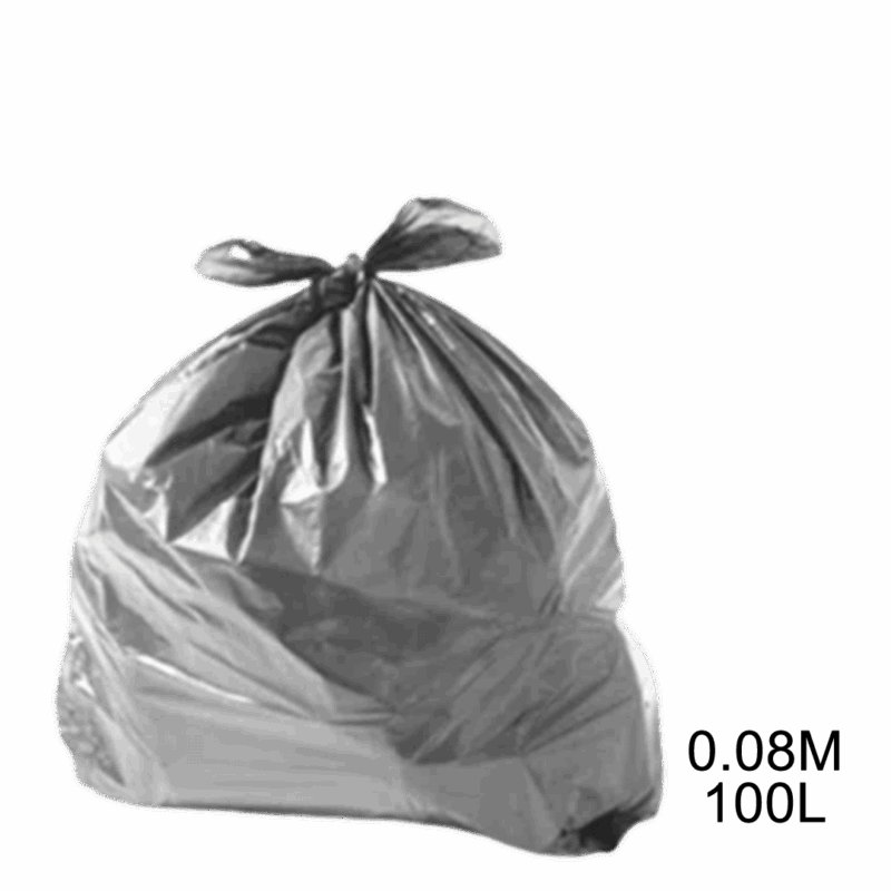 Saco para lixo cinza 100L 0.08m com 100 unidades