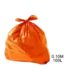 Saco para lixo laranja 100L 0.10m com 100 unidades