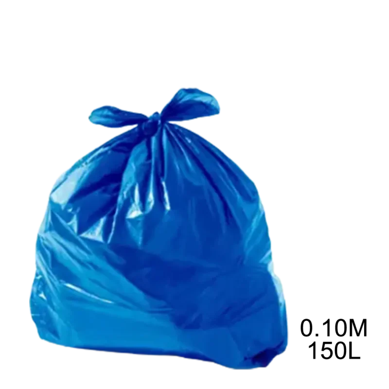Saco para lixo azul 150L 0.10m com 100 unidades