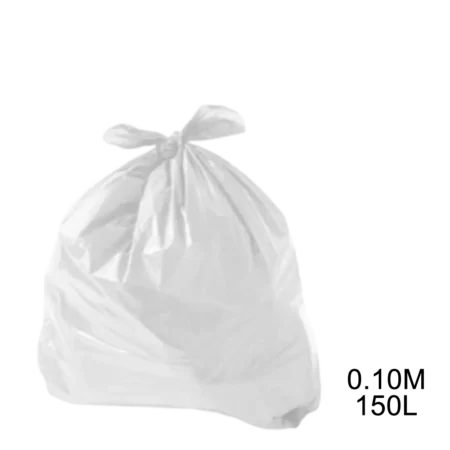 Saco para lixo branco 150L 0.10m com 100 unidades
