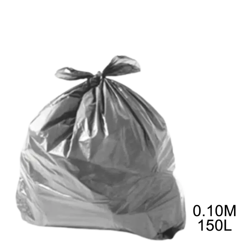 Saco para lixo cinza 150L 0.10 com 100 unidades