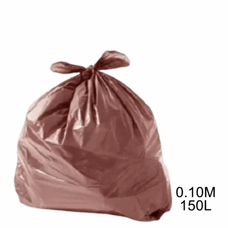Saco para lixo marrom 150L 0.10m com 100 unidades