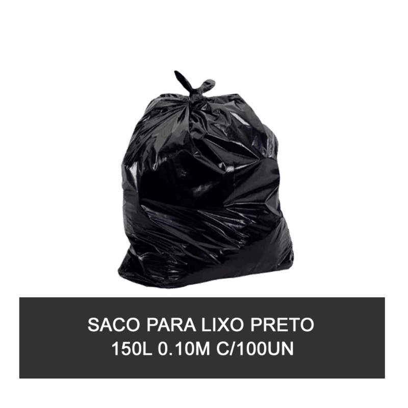 Saco para lixo preto 150L 0.10m com 100 Un - Image 2