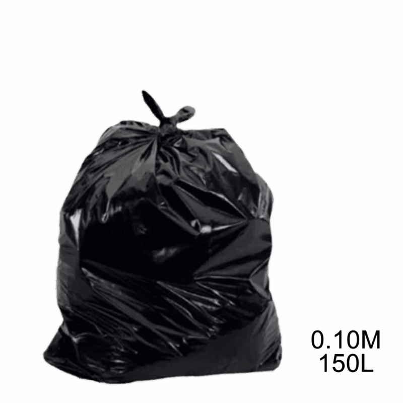 Saco para lixo preto 150L 0.10m com 100 Un