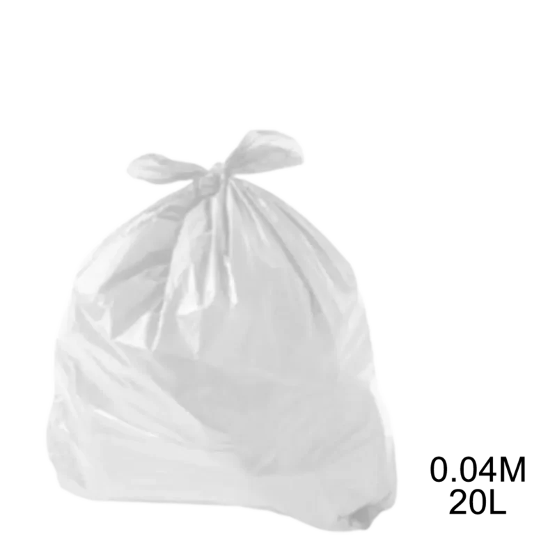 Saco para lixo branco 20L 0.04m com 100 unidades