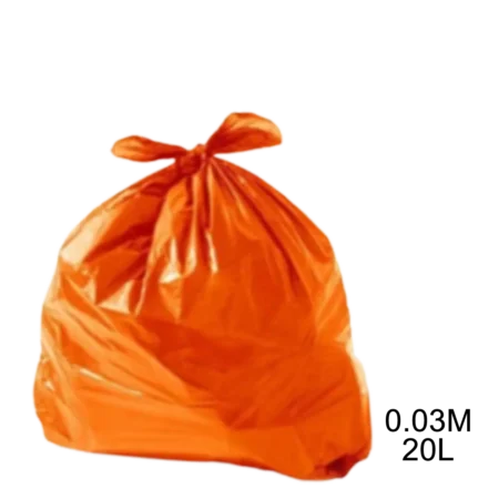 Saco para lixo laranja 20L 0.03m com 100 unidades