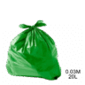 Saco para lixo verde 20L 0.3m com 100 unidades