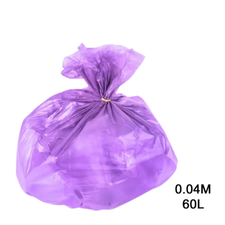 Saco para lixo lilas 60L 0.04m com 100 unidades