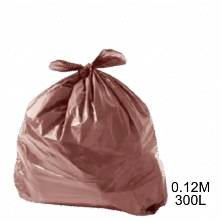 Saco para lixo marrom 300L 0.12m com 100 unidades