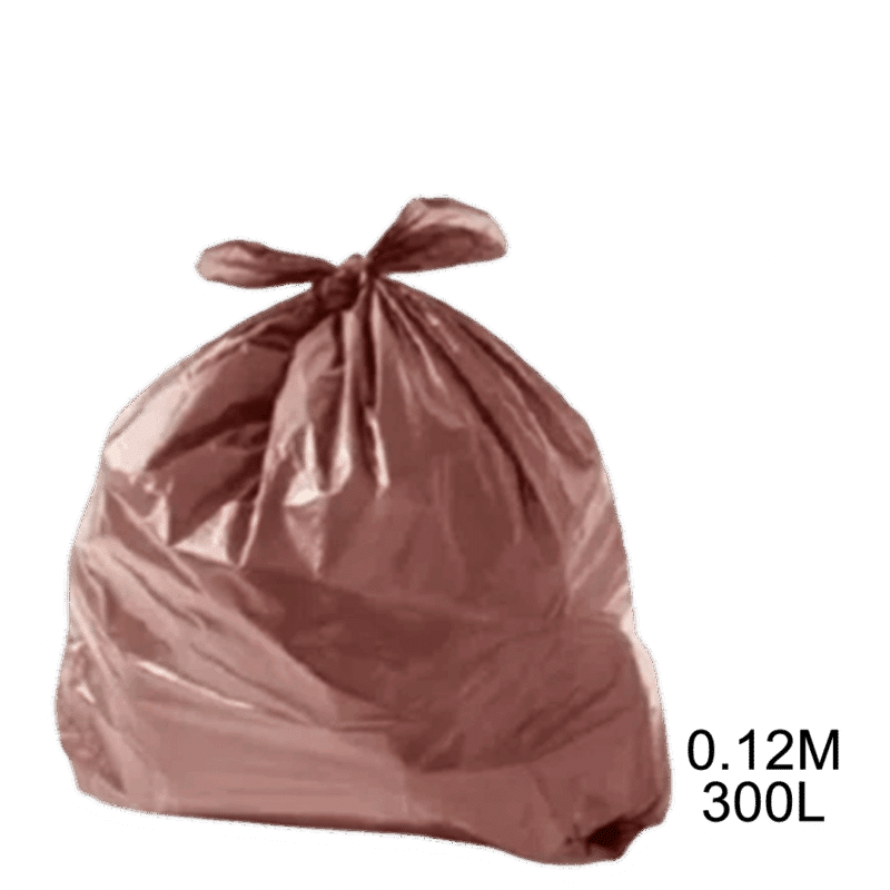 Saco para lixo marrom 300L 0.12m com 100 unidades