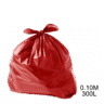 Saco para lixo vermelho 300L 0.10m com 100 unidades