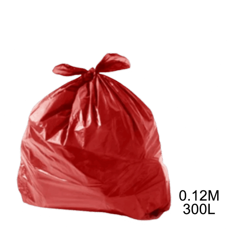 Saco para lixo vermelho 300L 0.12 com 100 unidades