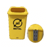 Coletor 50L amarelo c/ suporte plastico com adesivo - Bralimpia
