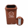 Coletor 50L marrom c/ suporte plastico com adesivo - Bralimpia