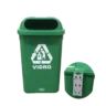 Coletor 50L verde c/ suporte plastico com adesivo - Bralimpia