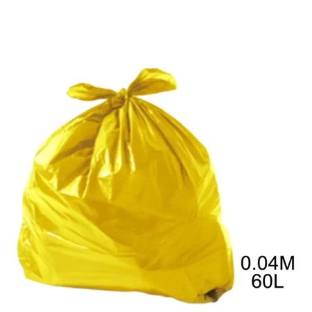 Saco para lixo amarelo 60L 0.04 com 100 unidades