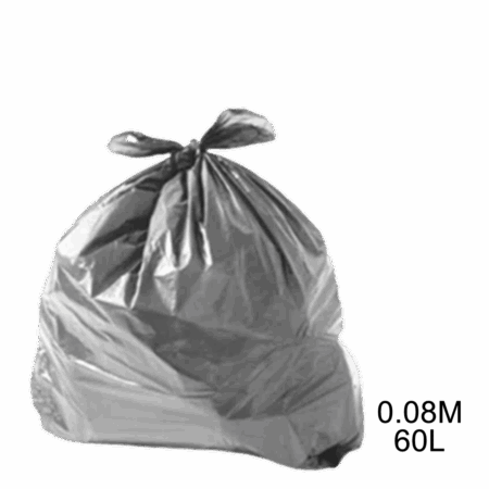 Saco para lixo cinza 60L 0.08m com 100 unidades