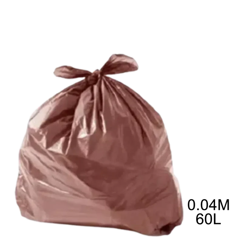 Saco para lixo marrom 60L 0.04m com 100 unidades