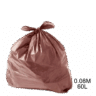 Saco para lixo marrom 60L 0.08 m com 100 unidades