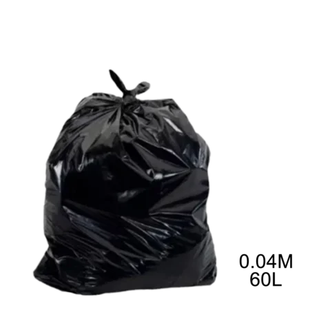 Saco para lixo preto 60L 0.04m com 100 unidades