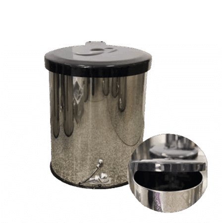 Lixeira inox 15L com tampa e pedal esfera - 24x30cm