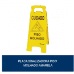 Placa sinalizadora piso molhado amarela - Bralimpia - Image 2