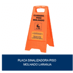 Placa sinalizadora piso molhado laranja - Image 2