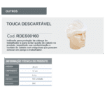 Touca Descartável TNT - pacote com 100 unidades  - tamanho único - Prevemax - Image 3