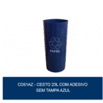 CD51AZ - Cesto 23L com adesivo sem tampa azul - Bralimpia - Image 2