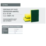 Esponja Dupla Face Esfrebom Amarela c/ 10 Un - Image 3