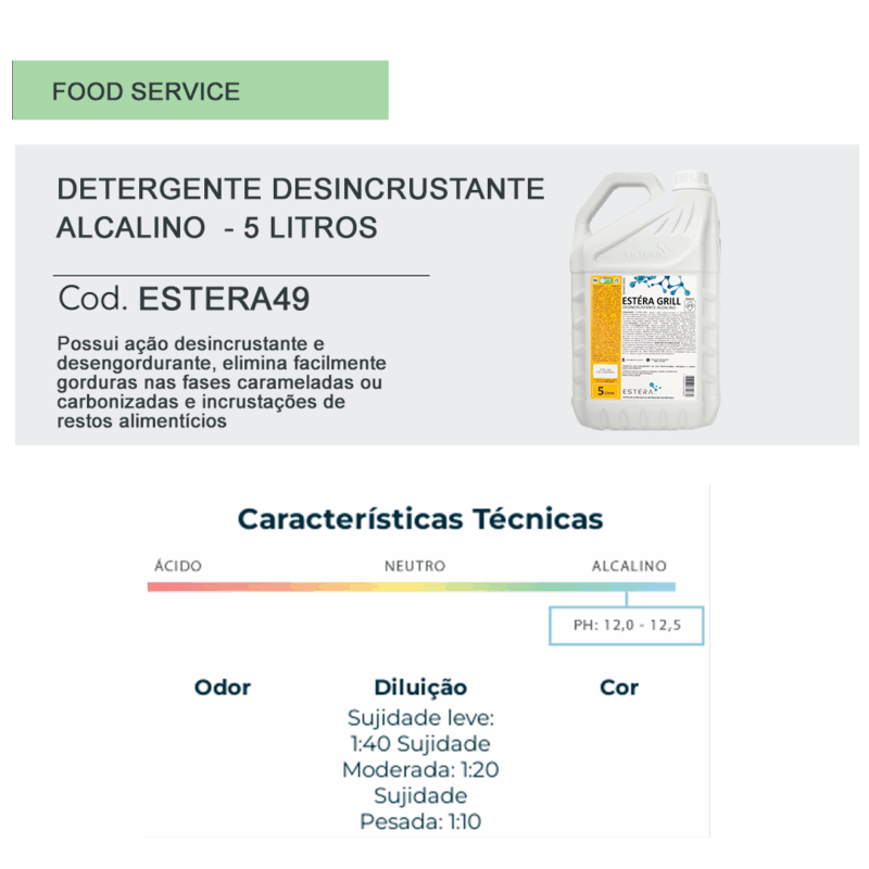 ESTERA GRILL 5L - Detergente Desincrustante Alcalino  - até 1:80 - Image 2