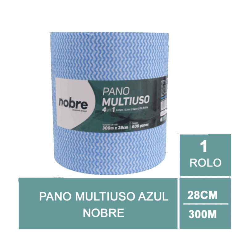 Pano Multiuso Azul Rolo 300 metros Perflex com 600 panos de 28x50cm 35g/m²- NOBRE - Image 2