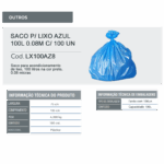 Saco para lixo azul 100L 0.08m com 100 Un - Image 2